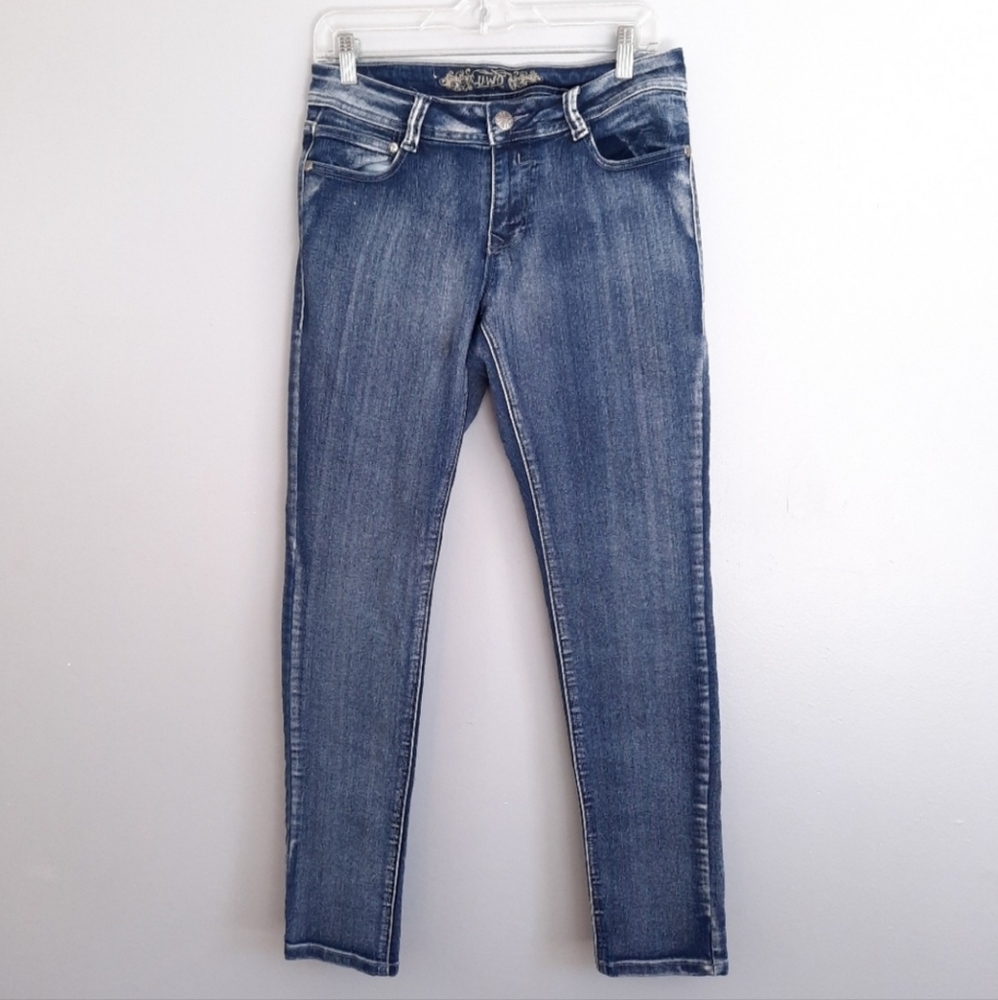 UWD Blue Animal Print Pocket Skinny Jeans